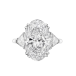 Women’s 6.19 Carat Oval Diamond Ring with Trillion Cut Diamonds – Lab Grown, VS1 Clarity, E Color - Image 3
