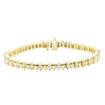 13.10ct 14K Yellow Gold Diamond Tennis Bracelet – 43 Round Diamonds