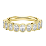 Hannah Bezel Set Oval Diamond Half Eternity Wedding Ring – 1.5 Carat Gold