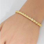 13.10ct 14K Yellow Gold Diamond Tennis Bracelet – 43 Round Diamonds - Image 2